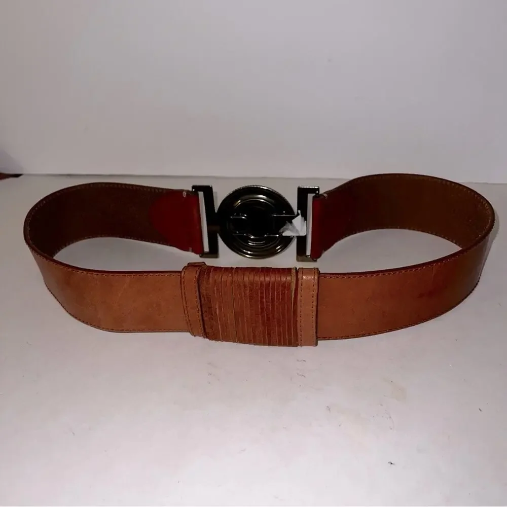 COLDWATER CREWK leather and brass detailed belt M